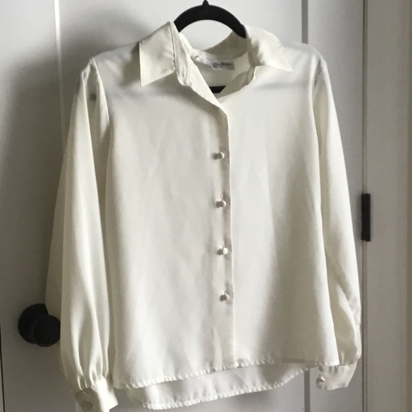 Yves St. Clair Tops - Yves St. Clair Ivory Button-Down Shirt
